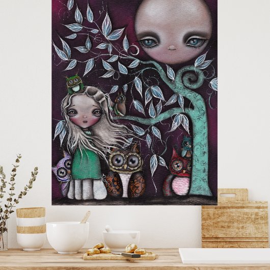 Night Creatures Owls Poster (Küche)
