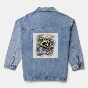 Night Crew Waschbär-Graffiti-T-Shirt Jeansjacke