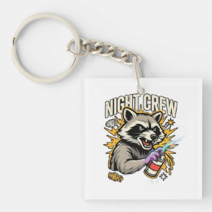 Night Crew Waschbär Graffiti T-Shirt Schlüsselanhänger