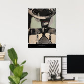 'Night Drive'-Malerei auf einem Poster (Heimbüro)