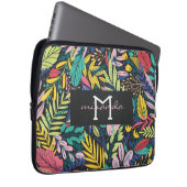 Night Dschungel farbenfrohe exotische botanische M Laptopschutzhülle (Vorne Rechts)