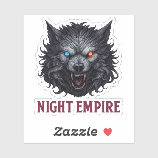 Night Empire Wolf Sticker - Custom Cut Vinyl Decal (Blatt)