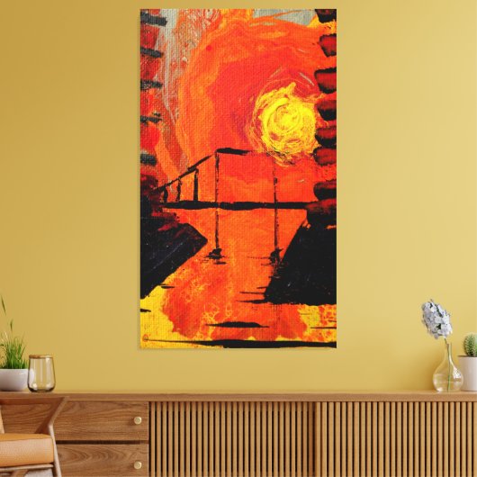 "Night Falls", acrylic, experimental series Leinwanddruck (Insitu (Wohnzimmer))