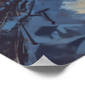 Night Falls - Malerischer Art Illustration Style Poster (Ecke)