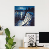 Night Falls - Malerischer Art Illustration Style Poster (Heimbüro)