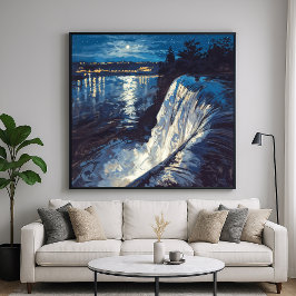 Night Falls - Malerischer Art Illustration Style Poster