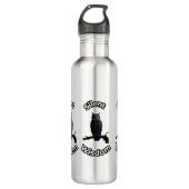 **Night Forest Owl – Realistic Nocturnal Owl Illu Edelstahlflasche (Vorderseite)