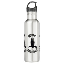  **Night Forest Owl – Realistic Nocturnal Owl Illu Edelstahlflasche