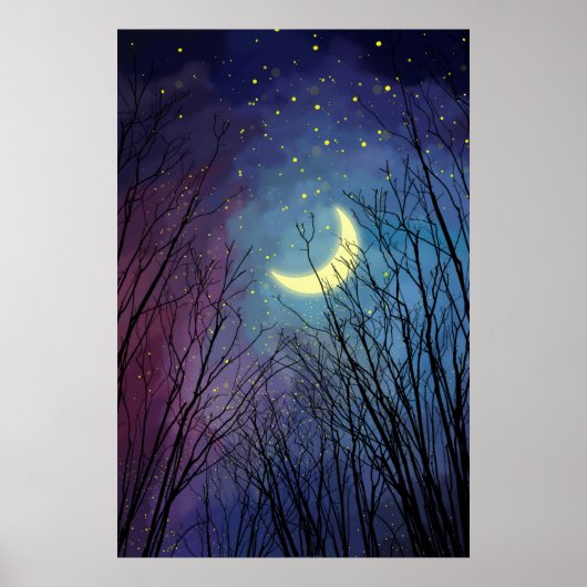 Night Forest Sky Poster (Vorne)