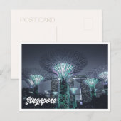 Night Foto Singapore Gardens Postcard Postkarte (Vorne/Hinten)