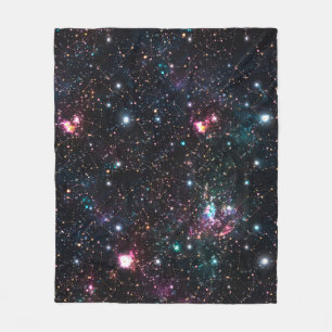Night Galaxy Space PrintNahtloses Muster in Wieder Fleecedecke