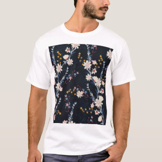 Night Garden Floral Navy Muster T-Shirt