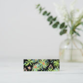 Night Garden Watercolor Botanischer Garten Mini Visitenkarte (Stehend Vorderseite)