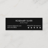 Night Garden Watercolor Botanischer Garten Mini Visitenkarte (Rückseite)