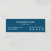 Night Garden Watercolor Botanischer Garten Mini Visitenkarte (Rückseite)