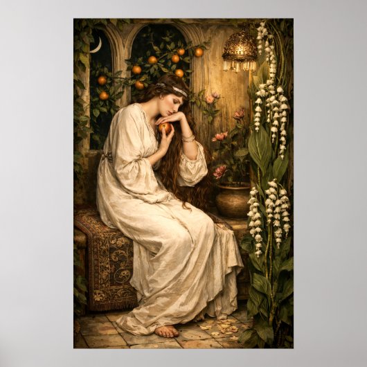 Night Garden Woman Poster (Vorne)