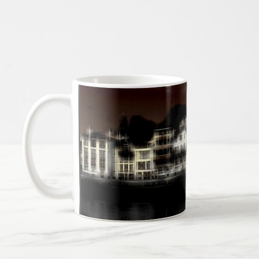 Night Gebäude digitale Wirkung des Stileindrucks Kaffeetasse (Links)