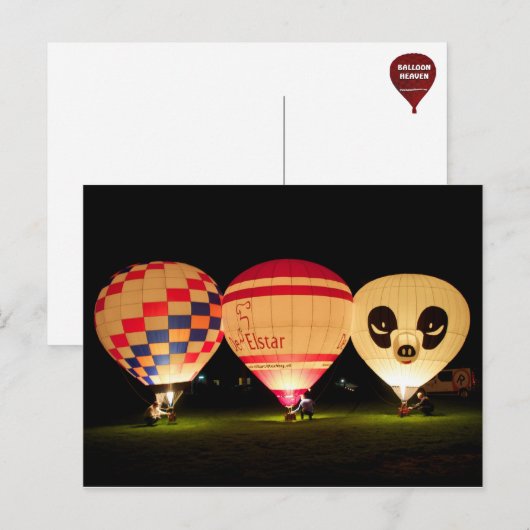 Night Glow Balloon Postkarte (Vorne/Hinten)