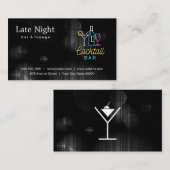 Night Glow Martini Sign Visitenkarte (Vorne/Hinten)