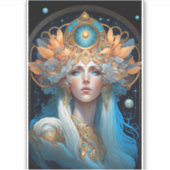 Night Goddess Queen Fantasy Art Aufkleber (Vorderseite)