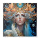 Night Goddess Queen Fantasy Art Fliese (Vorderseite)