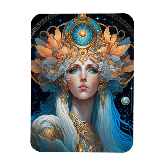 Night Goddess Queen Fantasy Art Magnet (Vertikal)