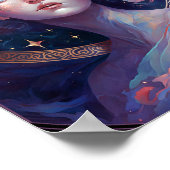 Night Goddess Queen Fantasy Art Poster (Ecke)
