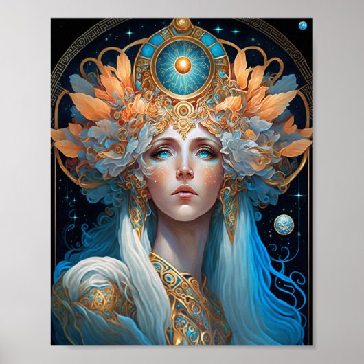 Night Goddess Queen Fantasy Art Poster (Vorne)