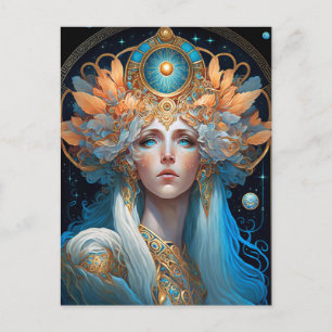 Night Goddess Queen Fantasy Art Postkarte
