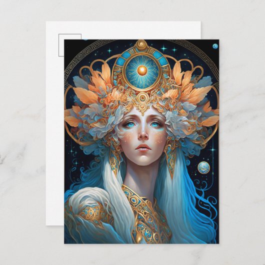 Night Goddess Queen Fantasy Art Postkarte (Vorne/Hinten)
