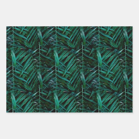 Night Green Tropical Palm Blätter (Vorderseite 2)
