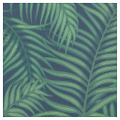 Night Green Tropical Palm Blätter Stoff (Nahaufnahme)