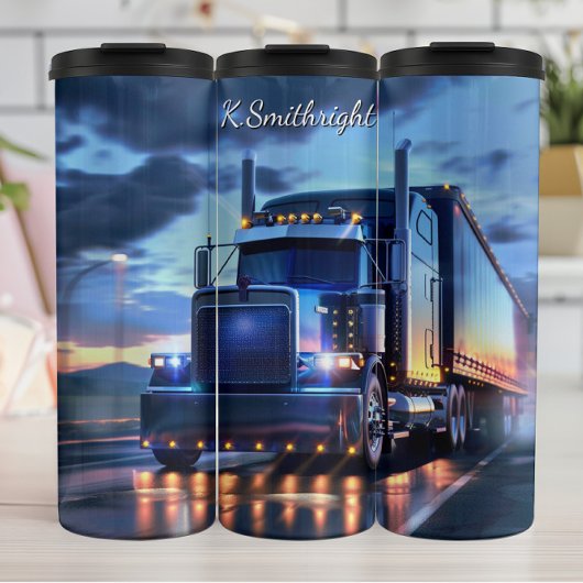 Night Haul Blue Chrome Truck Thermosbecher