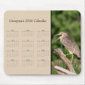 Night Heron: Customize full year 2026 calendar  Mousepad (Vorne)