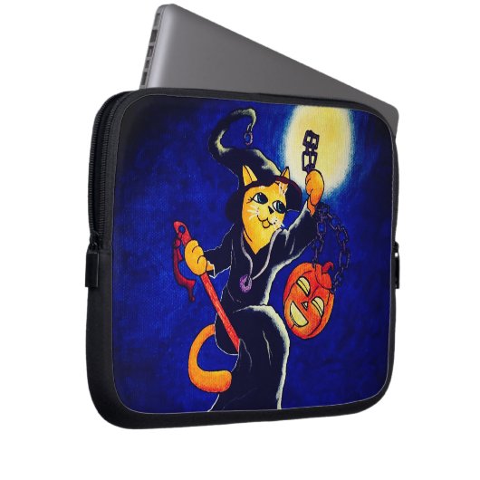 Night Hexenkatze Laptopschutzhülle (Vorne Rechts)