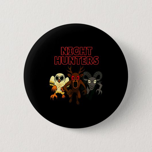 Night Hunters. 3 Animals In The Forest. Cool Gamer Button (Vorderseite)