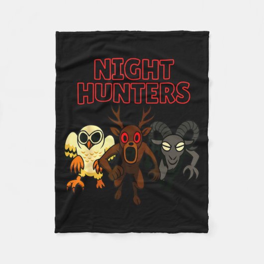 Night Hunters. 3 Animals In The Forest. Cool Gamer Fleecedecke (Vorderseite)