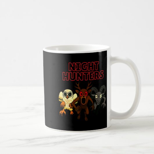 Night Hunters. 3 Animals In The Forest. Cool Gamer Kaffeetasse (Rechts)