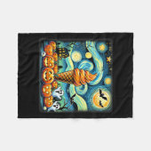 Night Ice Creme Cone Halloween Fleecedecke (Vorderseite (Horizontal))