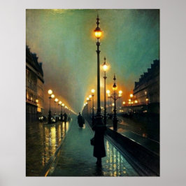 Night in Paris Moderne Impressionisten Stil Poster