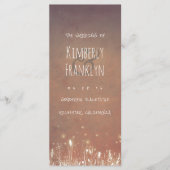 Night Light Fireflies Field Rustic Wedding Program Programm (Vorderseite)