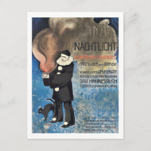 Night Light Kuntsler Cabaret, 1906 Deutscher Vinta Postkarte