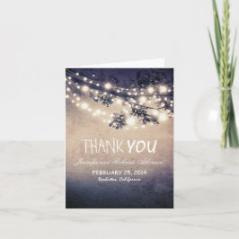 night lights blue rustic thank you cards dankeskarte