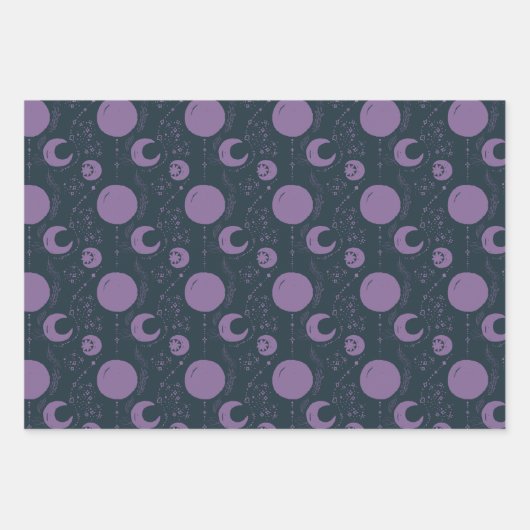 Night Magic Witchy Dark Boho Glam Celestial Pastel Geschenkpapier Set (Vorderseite 2)