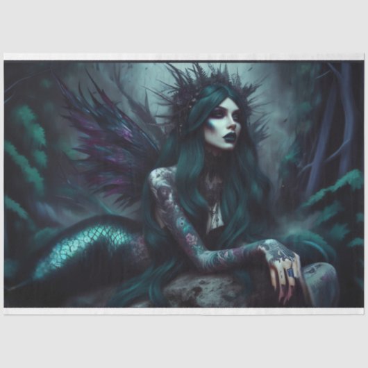 Night Mermaid Tissue Paper Seidenpapier (Vorderseite)
