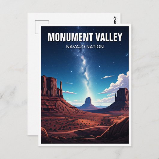 Night Monument Valley Navajo Nation Souvenir Postkarte (Vorne/Hinten)