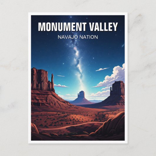 Night Monument Valley Navajo Nation Souvenir Postkarte (Vorderseite)