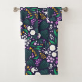Night Moon Garden Floral Botanisches Muster Badhandtuch Set (Insitu)