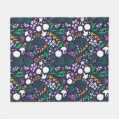 Night Moon Garden Floral Botanisches Muster Fleecedecke (Vorderseite (Horizontal))