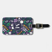 Night Moon Garden Floral Botanisches Muster Gepäckanhänger (Vorderseite horizontal)